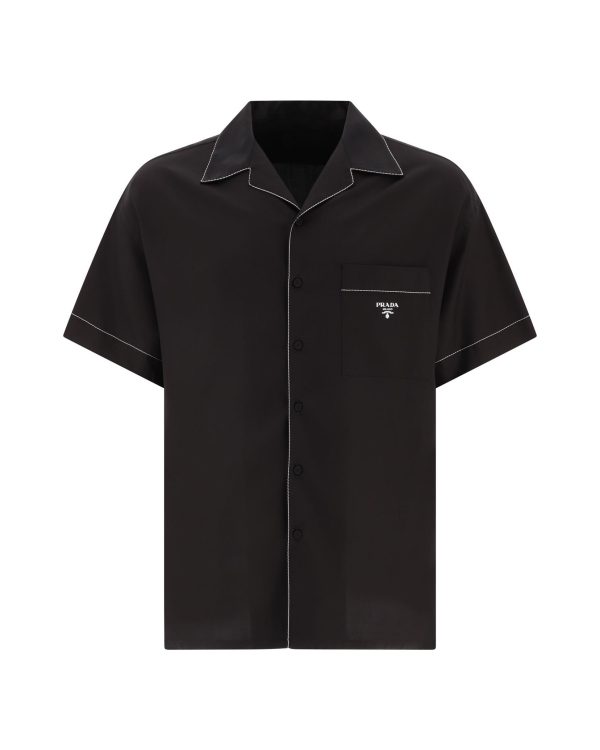 Men's SilkShirt with Contrast Stitching